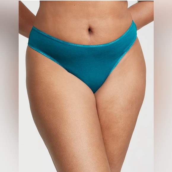 Victoria’s Secret COTTON
Logo Waist Pointelle Thong Panty- NEW - Picture 3 of 4